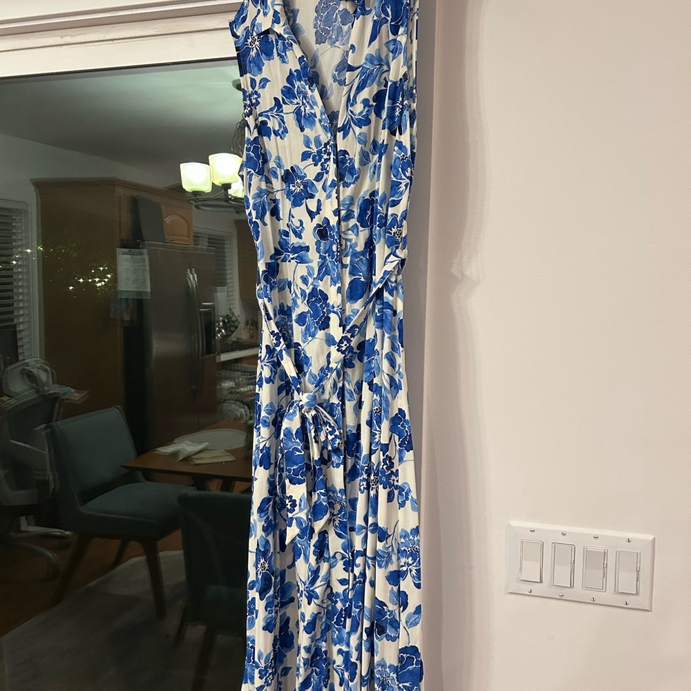 Mango Blue Floral Dress